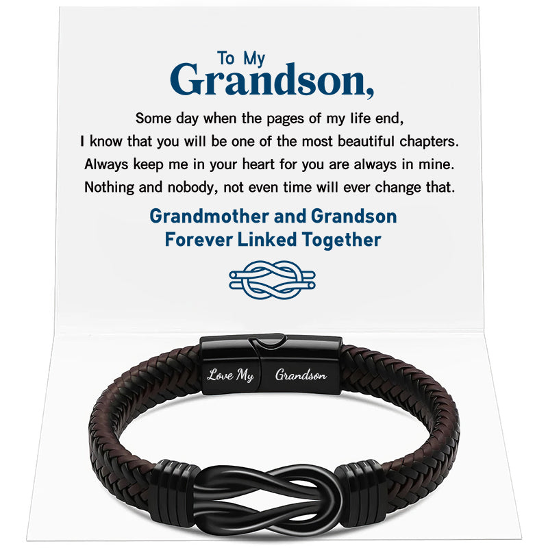 Forever Linked Together Black Braided Leather Braceletđź”—