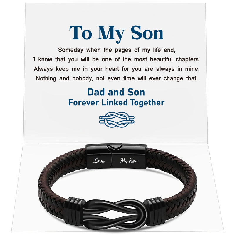 Forever Linked Together Black Braided Leather Braceletđź”—