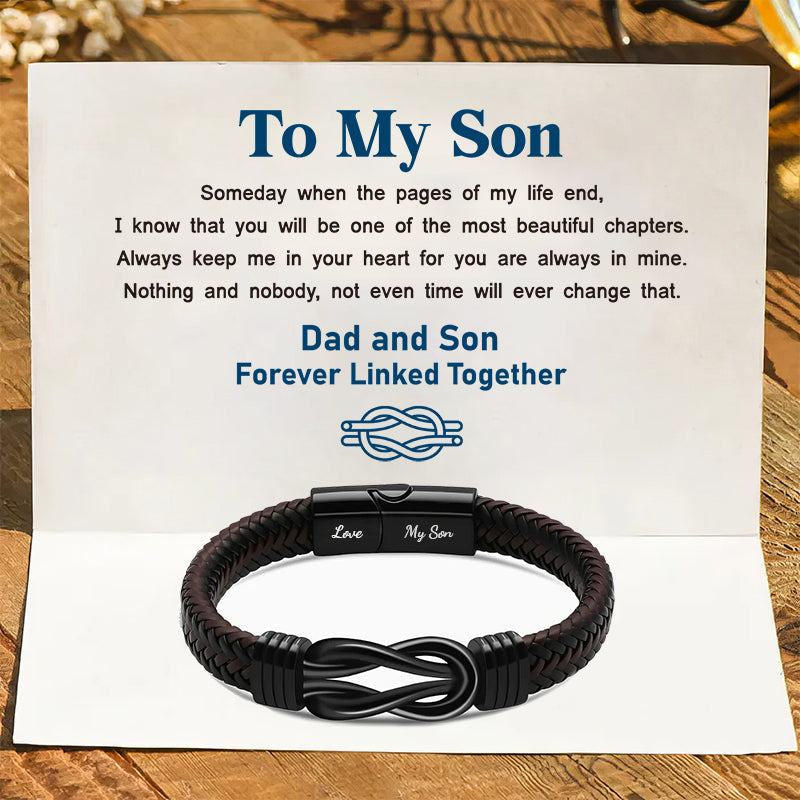 Forever Linked Together Black Braided Leather Braceletđź”—