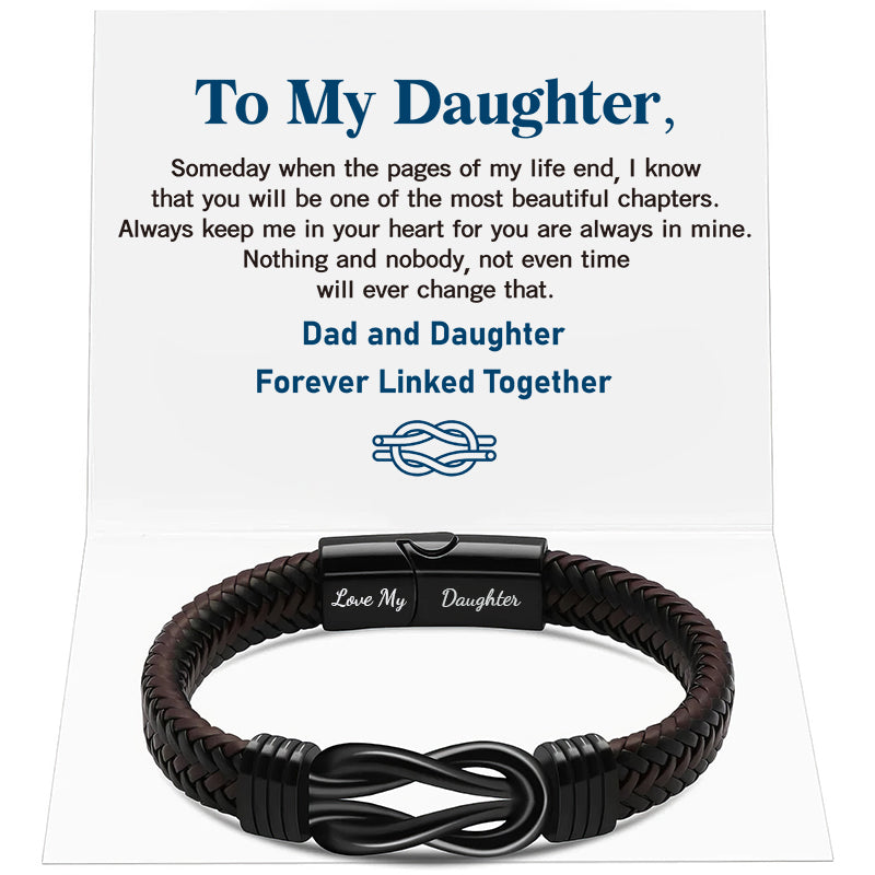 Forever Linked Together Black Braided Leather Braceletđź”—