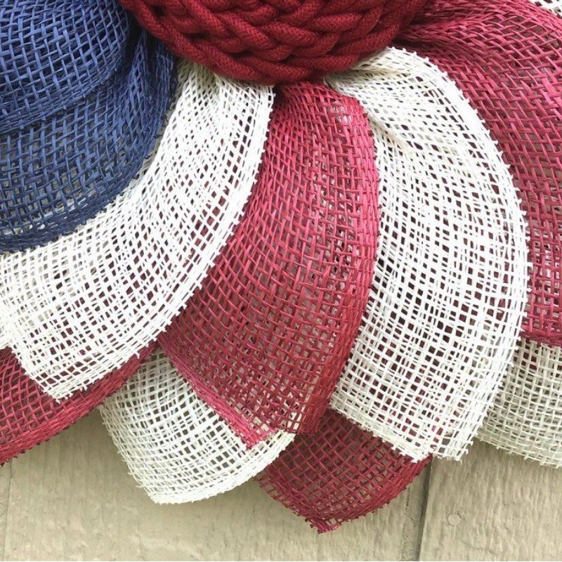 Poly Burlap American Flag Wreath