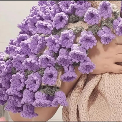 Hand-Knitted Rose Blanket - DIY Kit or Ready-Made Gift