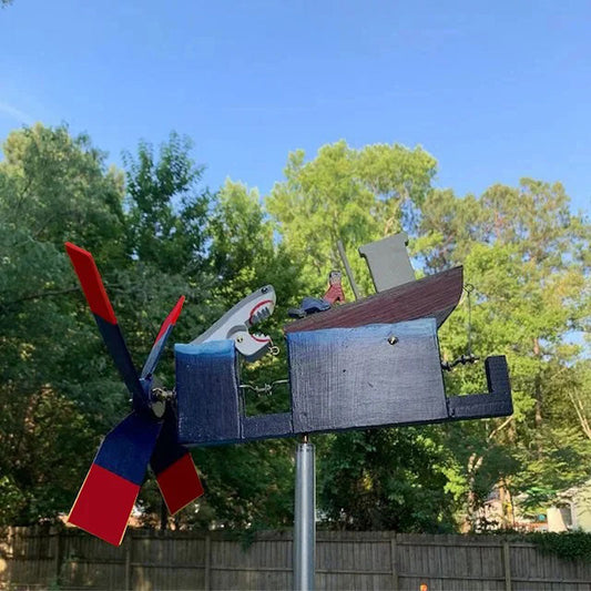 Wooden JAWS Disaster Whirligig - Funny Garden Decor【✨Free Shipping✨】