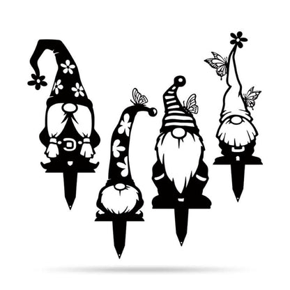 Metal Garden Art - Gnomes Silhouette