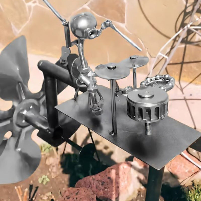 Handmade Metal Drummer Windmill