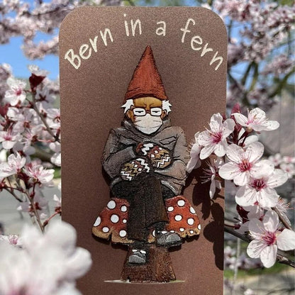 Bern in a fern 🍄Grumpy Bernie Gnome Plant / Garden Wood Stake