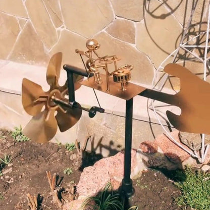 Handmade Metal Drummer Windmill