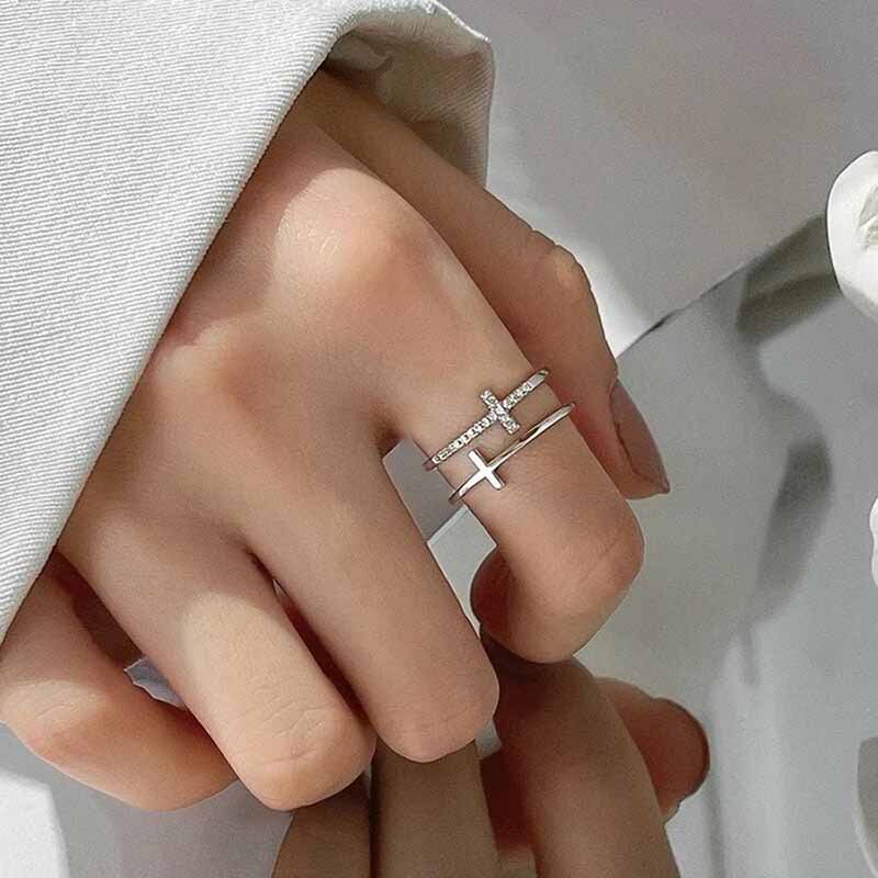 To My Daughter "Pray Through It" Twin Band Cross Ring