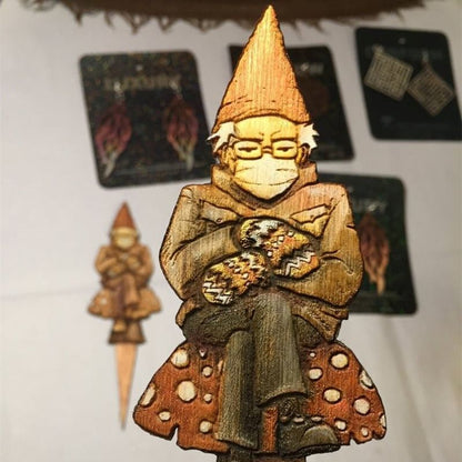 Bern in a fern 🍄Grumpy Bernie Gnome Plant / Garden Wood Stake