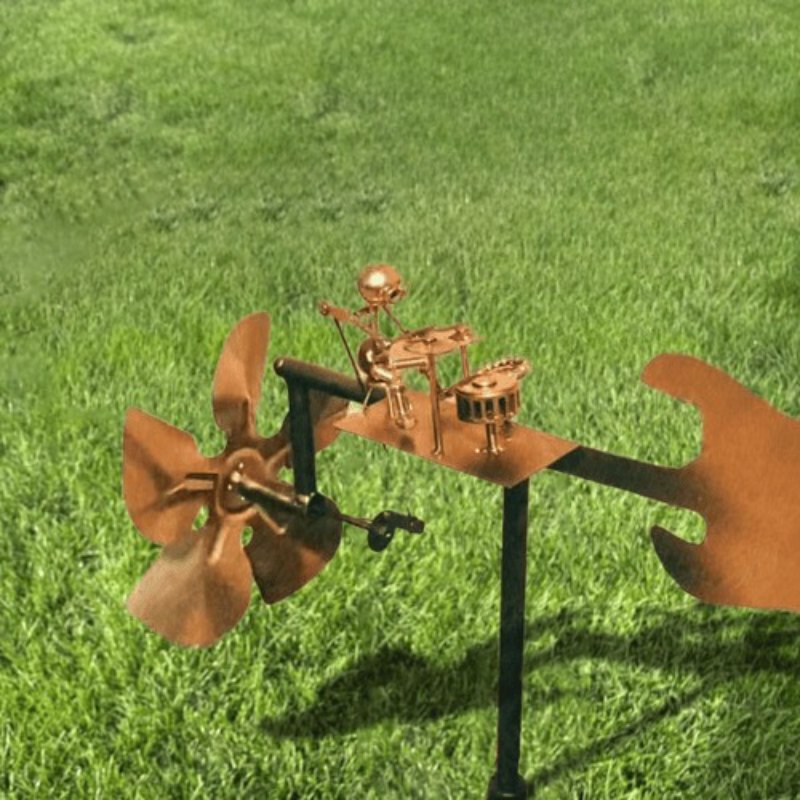Handmade Metal Drummer Windmill