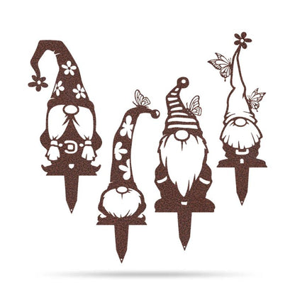Metal Garden Art - Gnomes Silhouette