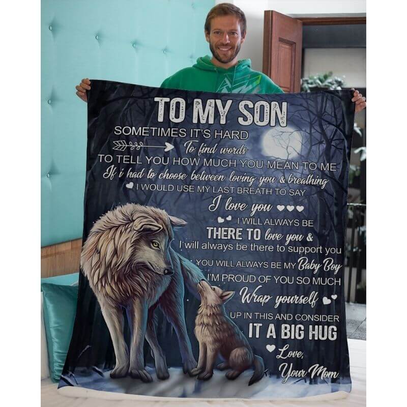 To My Son - From Mom - Wolfblanket - A323 - Premium Blanket