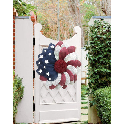 Poly Burlap American Flag Wreath